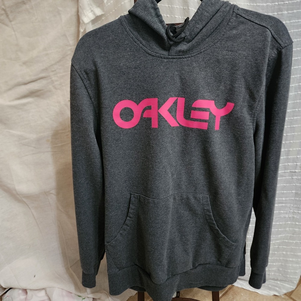 Oakley Men's Pullover Jacket Hoodie Fleece Kanagaroo Pocket Gray Size Large